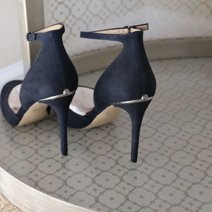 Michael Kors Navy Suede Ankle-Strap Pump
